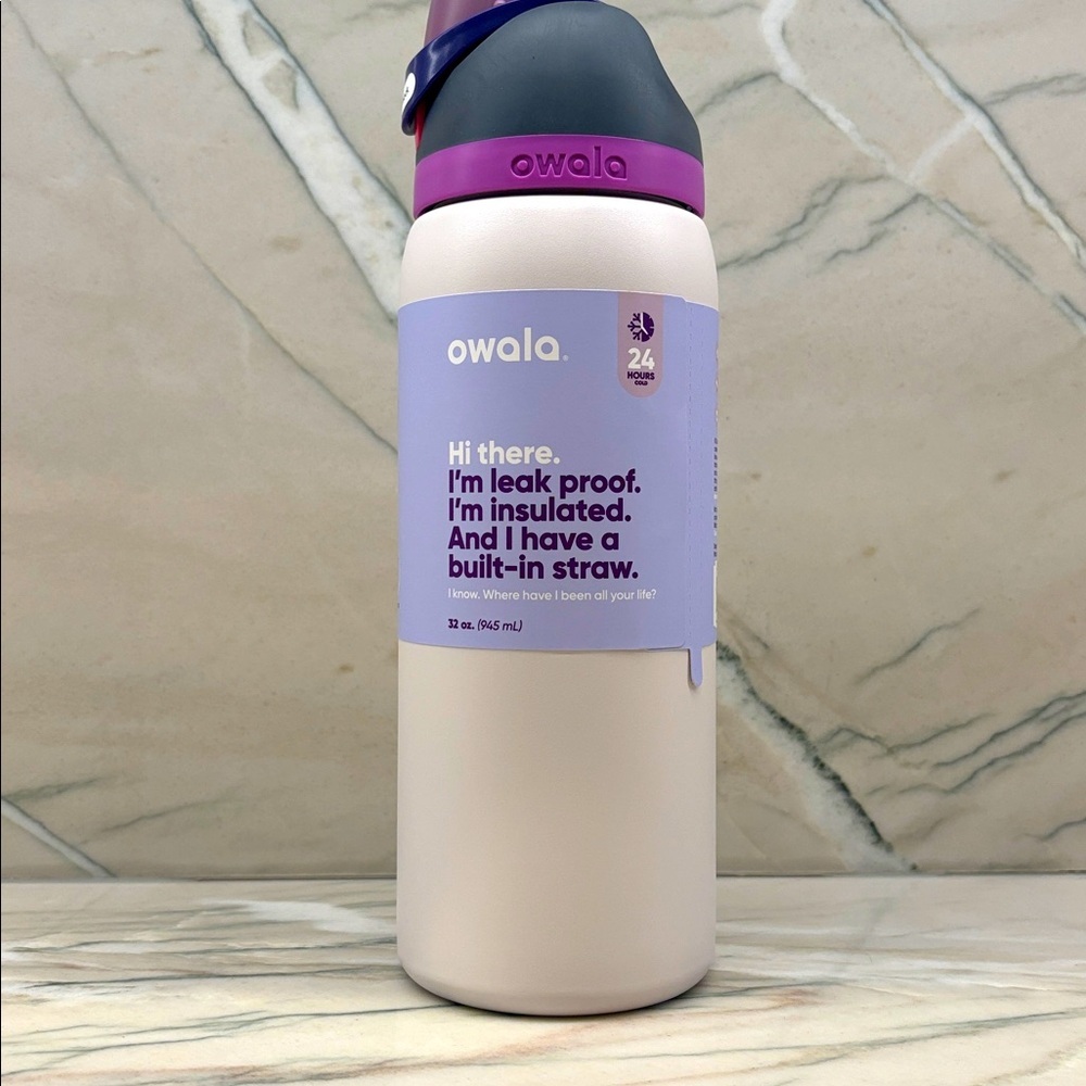 Owala FreeSip Insulated Stainless‎ Steel Water Bottle 32oz, Dreamy Field, NWT